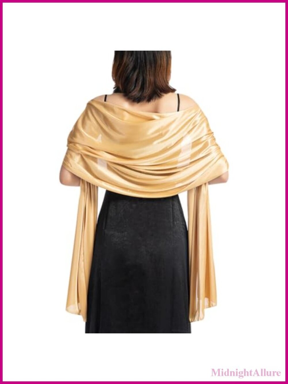 Satin Scarf Shawl Silky Wedding Dress Wrap Long Lightweight Evening Gown Cover